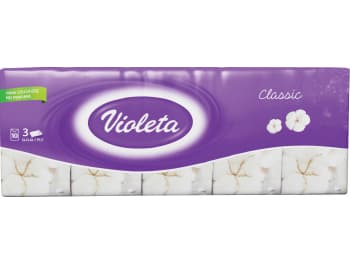 Violette Papiertaschentücher 1 Packung à 10 Stück